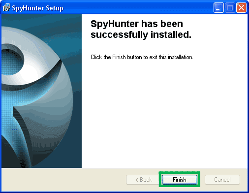 SpyHunter installation finished